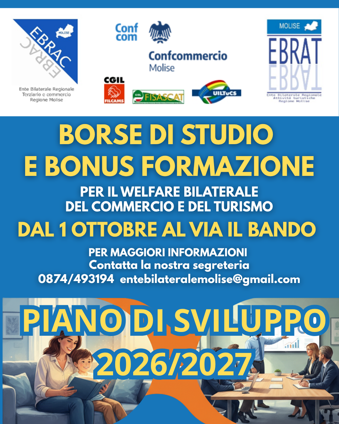 Enti Bilaterali Commercio e Turismo del Molise: pronti 40.000 euro per il sostegno a famiglie, lavoratori e formazione aziendale
