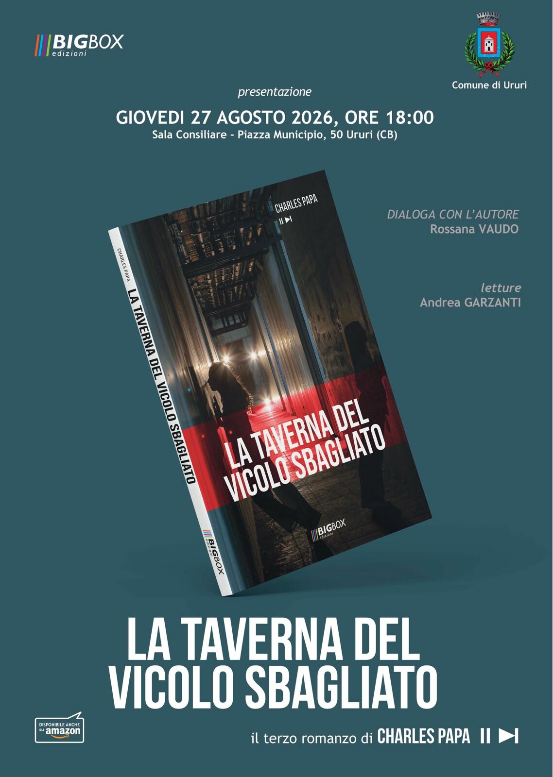 La taverna del vicolo sbagliato,&nbsp;a Ururi nuova tappa del tour estivo di presentazione del romanzo