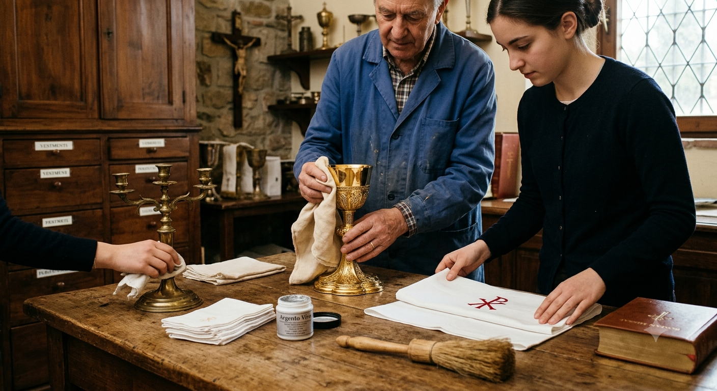 L'Arte della Custodia: guida pratica alla Cura e Conservazione dei Tessuti Sacri e dei Metalli Liturgici L'Arte della Custodia: guida pratica alla Cura e Conservazione dei Tessuti Sacri e dei Metalli Liturgici