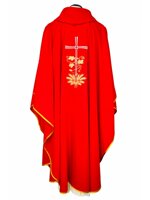 casula-rossa-in-poliestere-croce-foglie-spighe-ref-02cla0902