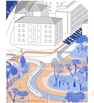 Concorso riqualificazione urbana e tactictal urbanism Piazzale Cialdini a Mestre