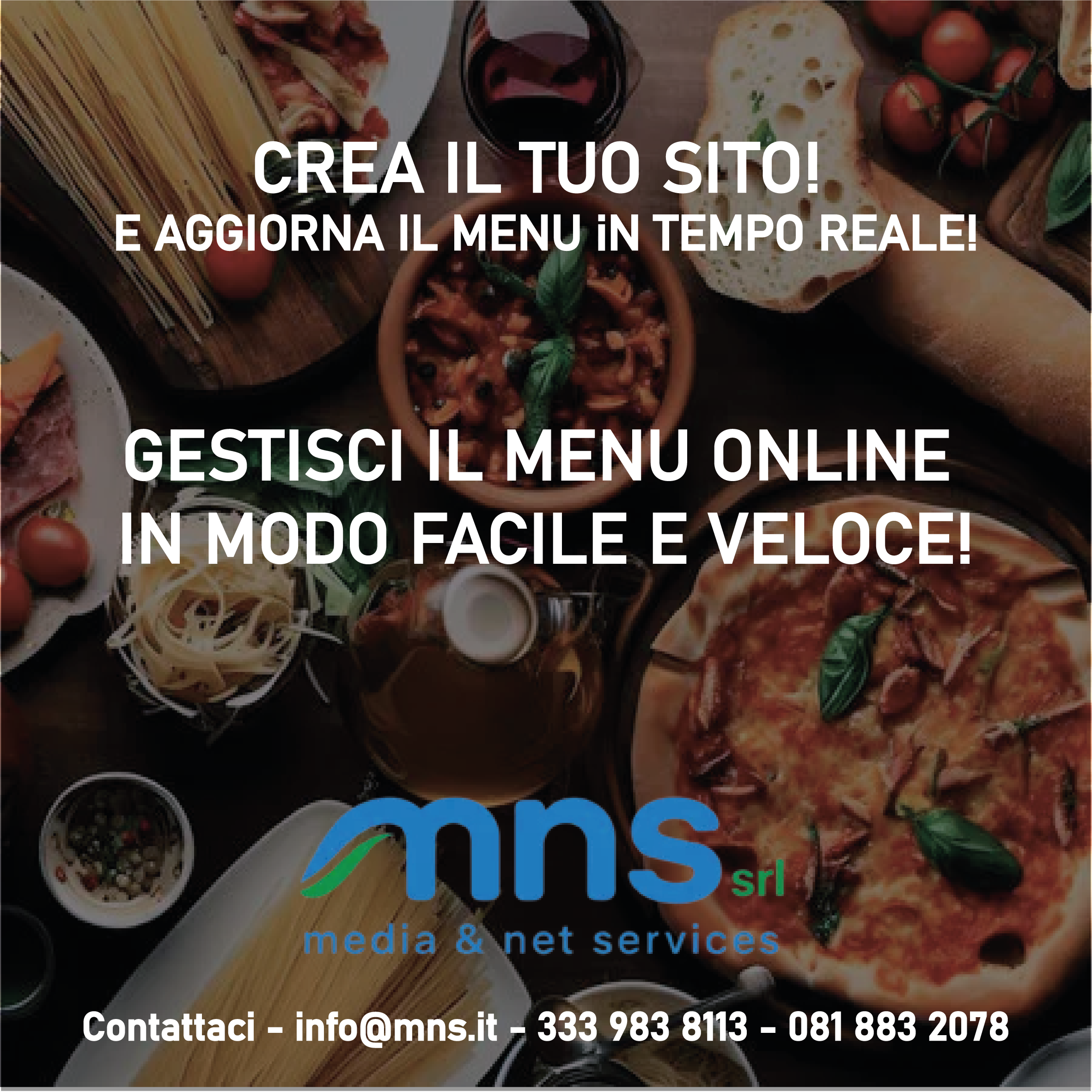 Lancia sito per il tuo ristorante e gestisci il menu in tempo reale!