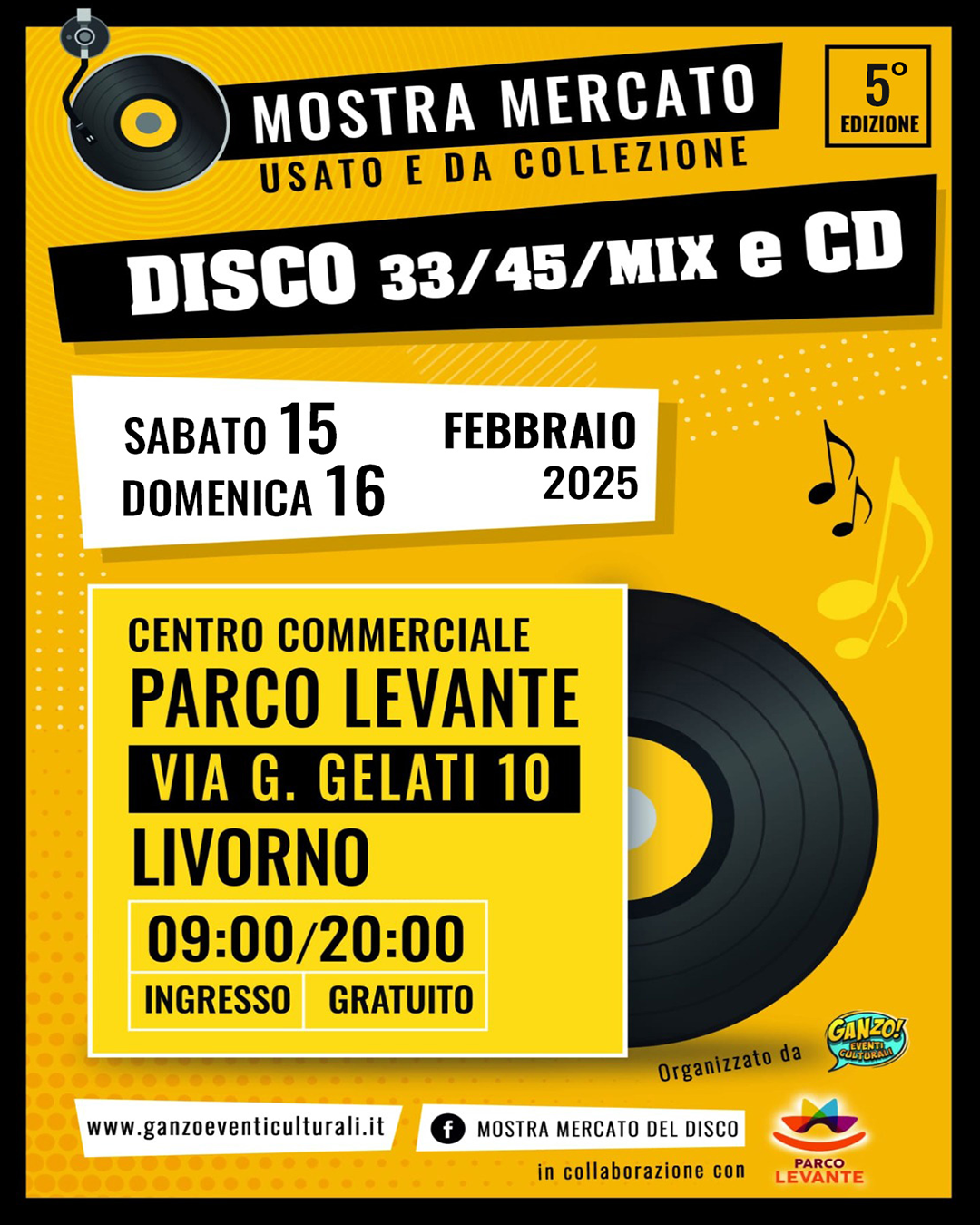5^ Mostra del Disco di Livorno al Centro Commerciale Parco Levante