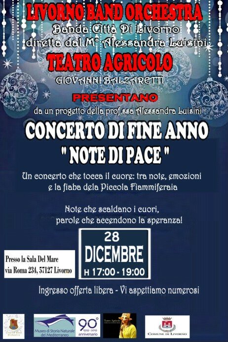 Domenica 28 dicembre: concerto della Banda Citt&agrave; di Livorno