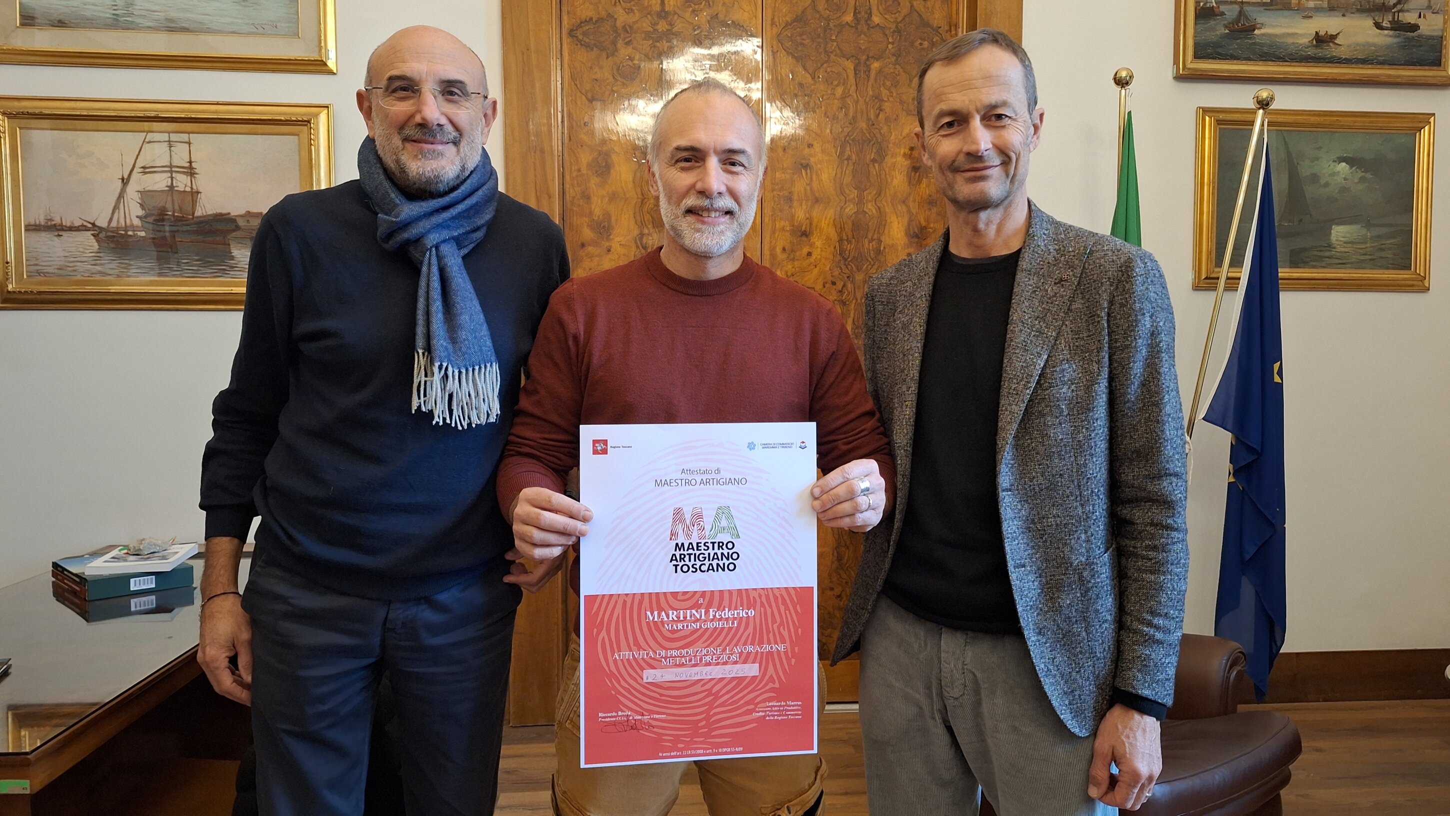 All&rsquo;orafo livornese Federico Martini la qualifica di Maestro Artigiano