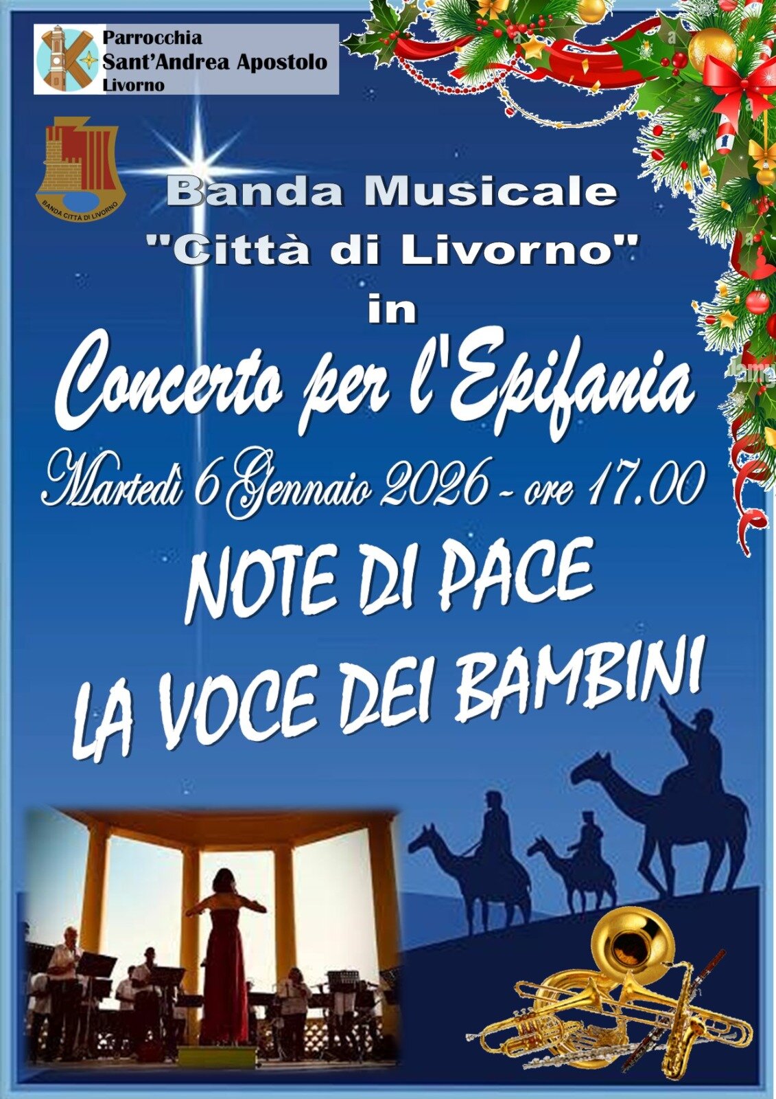 Banda Citt&agrave; di Livorno: CONCERTO DELL&rsquo;EPIFANIA &ndash; &ldquo;NOTE DI PACE&rdquo;