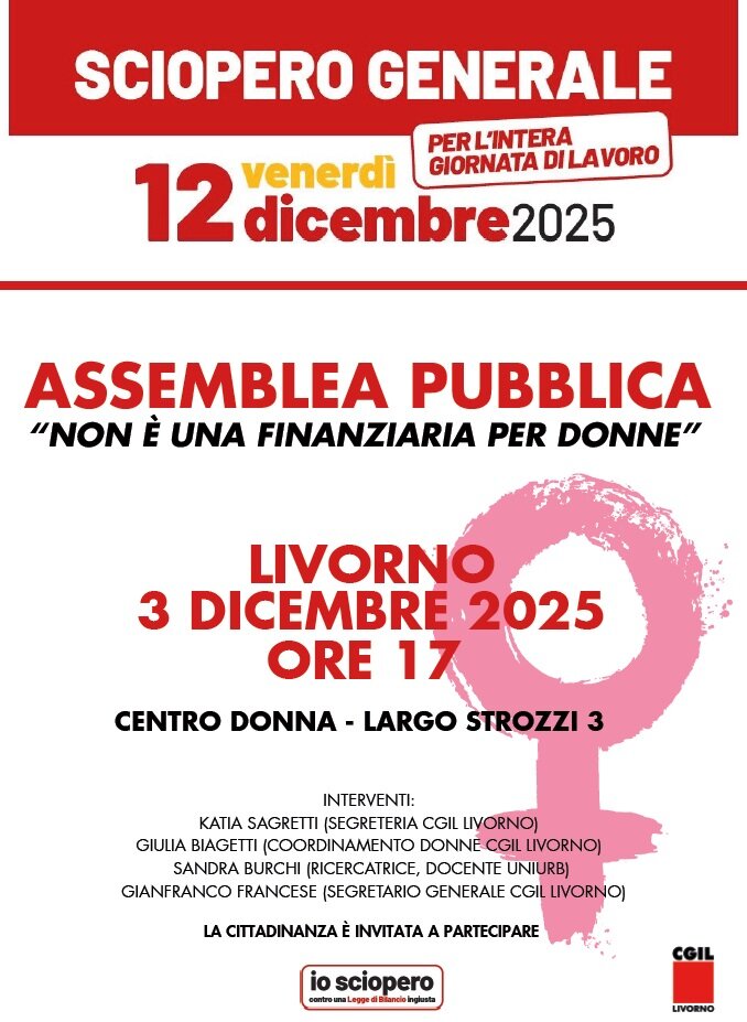 &ldquo;Non &egrave; una Finanziaria per donne&rdquo;: mercoled&igrave; 3 dicembre assemblea pubblica a Livorno