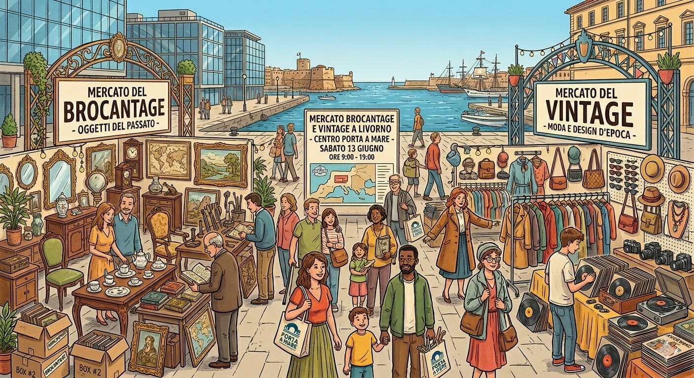 Sabato 13 giugno: giorno di mercati Brocantage e Vintage & Co. a Porta a Mare, Livorno