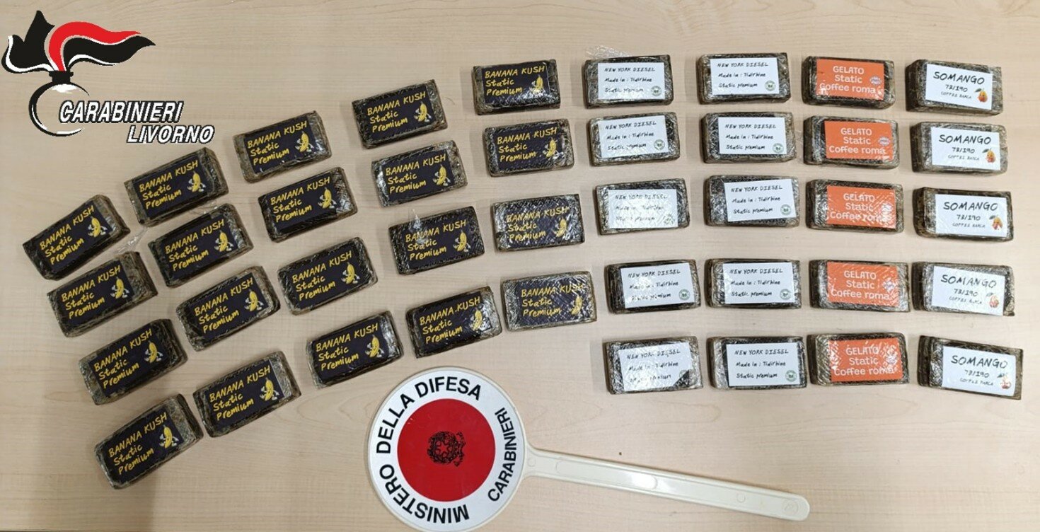 Portoferraio: arrestata giovane coppia per spaccio trovata con 4 chili di hashish