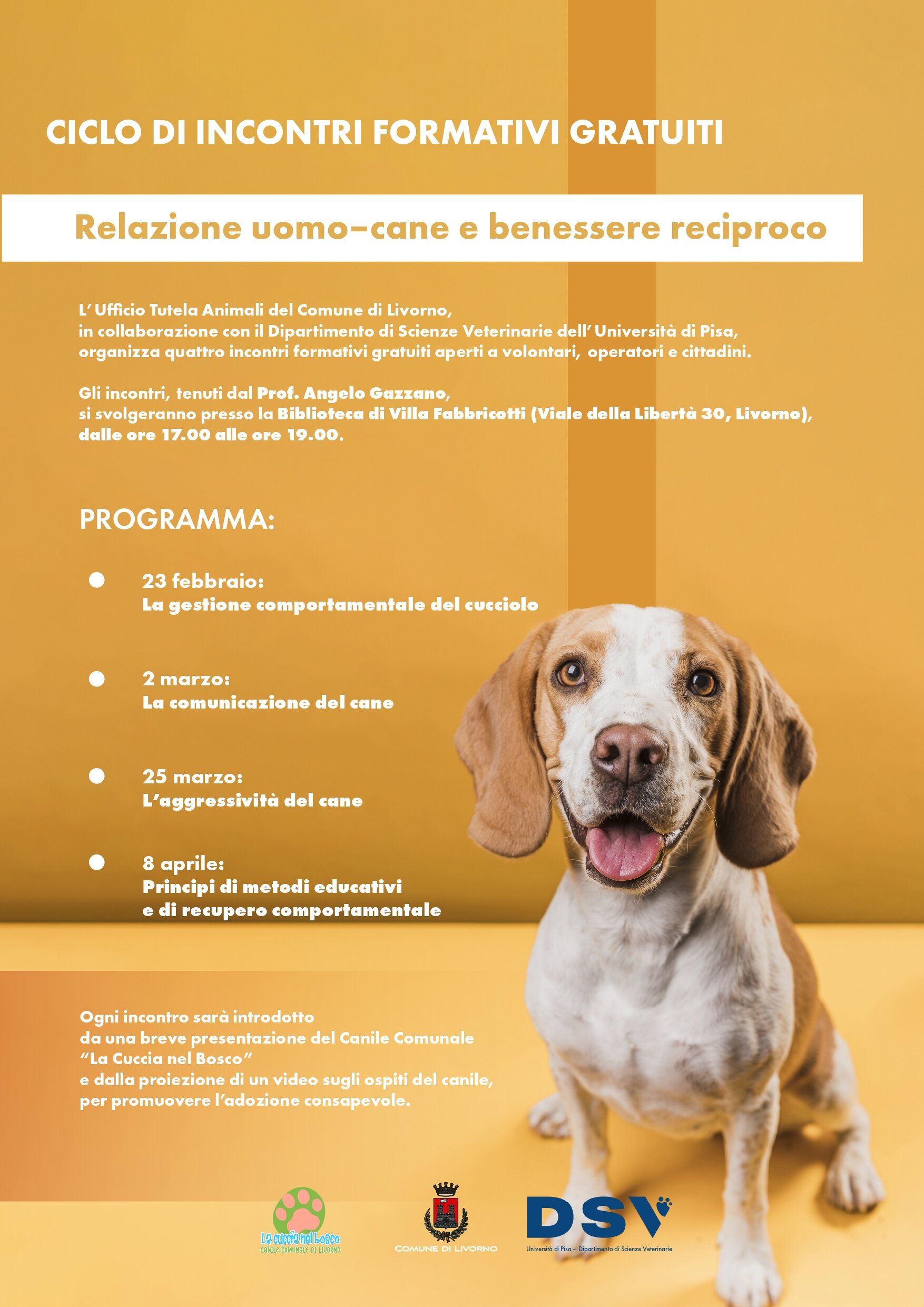 Relazione uomo-cane: quattro incontri gratuiti