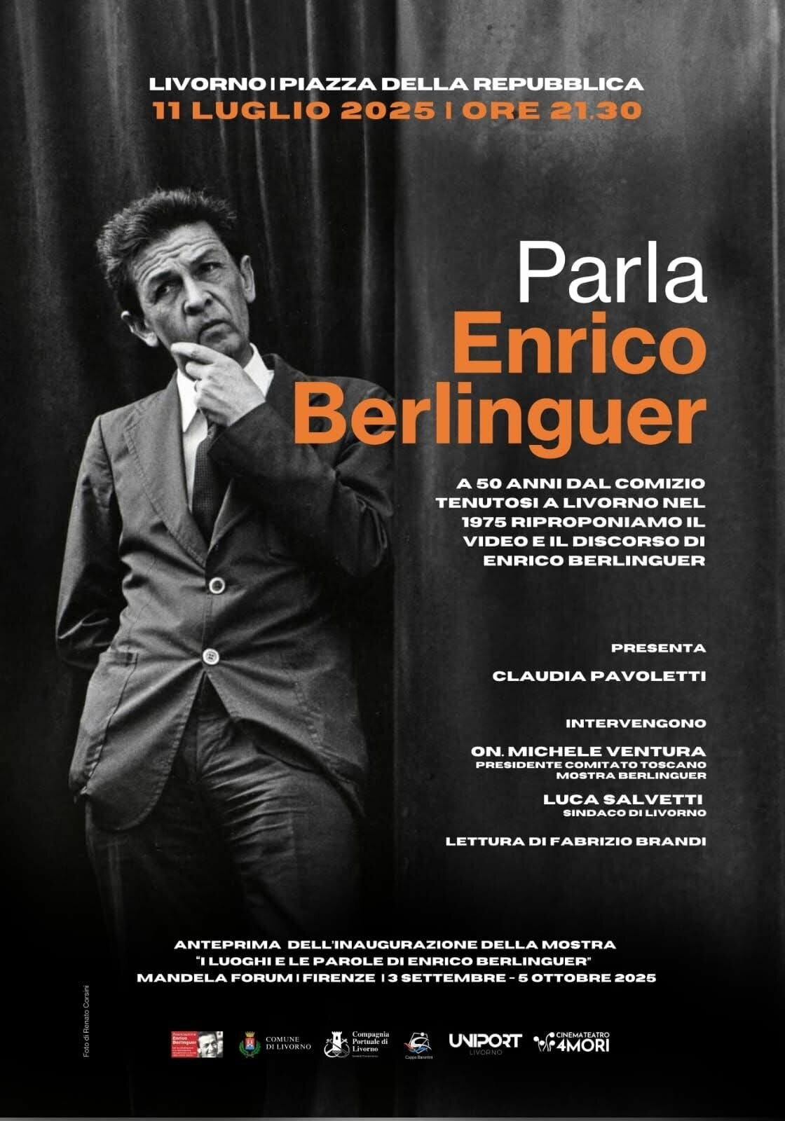 11 luglio: lo storico comizio rivive nel film &ldquo;Parla Enrico Berlinguer&rdquo; del videomaker Marco Sisi