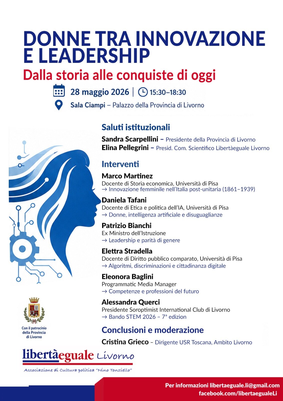 Livorno: donne tra innovazione e leadership, un incontro su storia, scienza e futuro della parità di genere