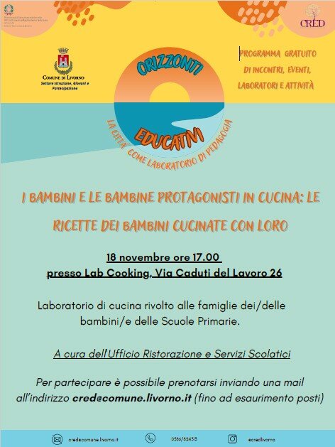 Orizzonti educativi: i bambini e le bambine protagonisti in cucina