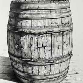 Barile di legno antico utilizzato per la fermentazione dell'idromele.