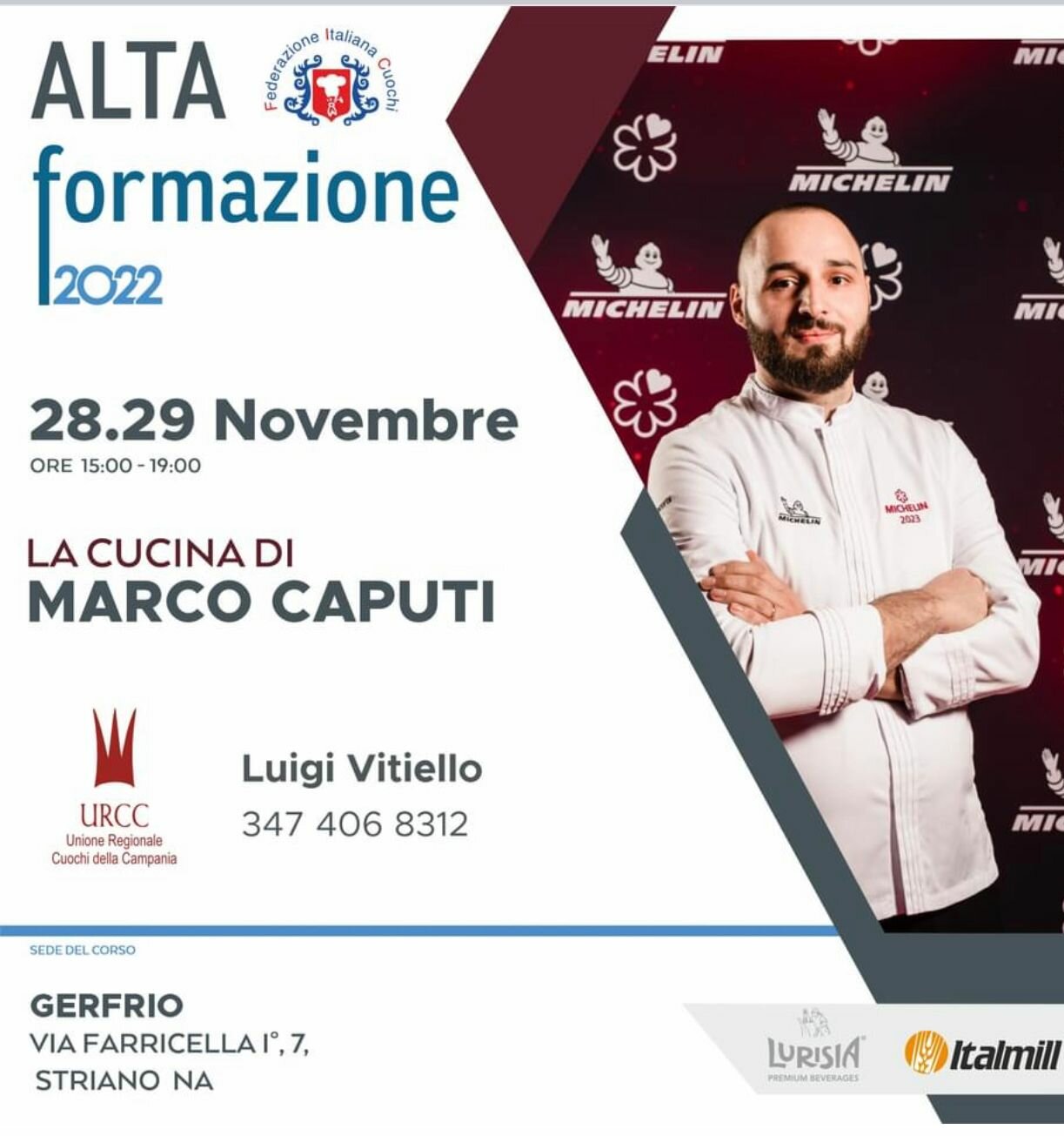 Evento Formativo 28 e 29 Novembre La Cucina di Marco Caputi