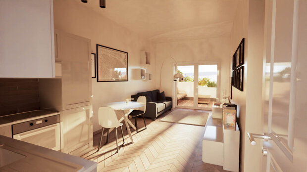 Colli Aniene trilocale nuovo con terrazzo e posto auto – classe A