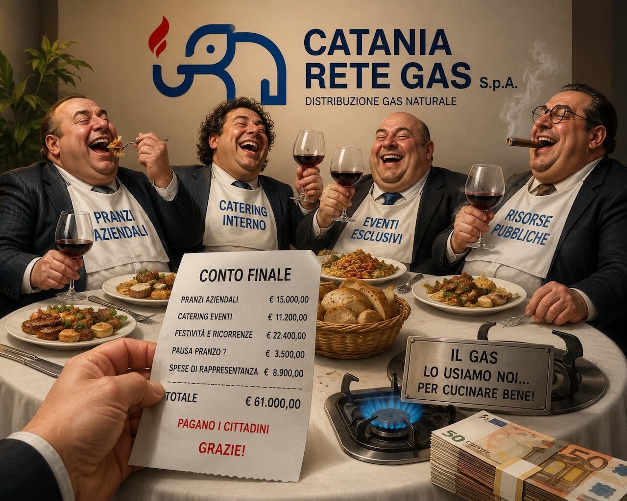 La lettera anonima sui soldi di Catania Rete Gas spesi per pranzi e catering La lettera anonima sui soldi di Catania Rete Gas spesi per pranzi e catering