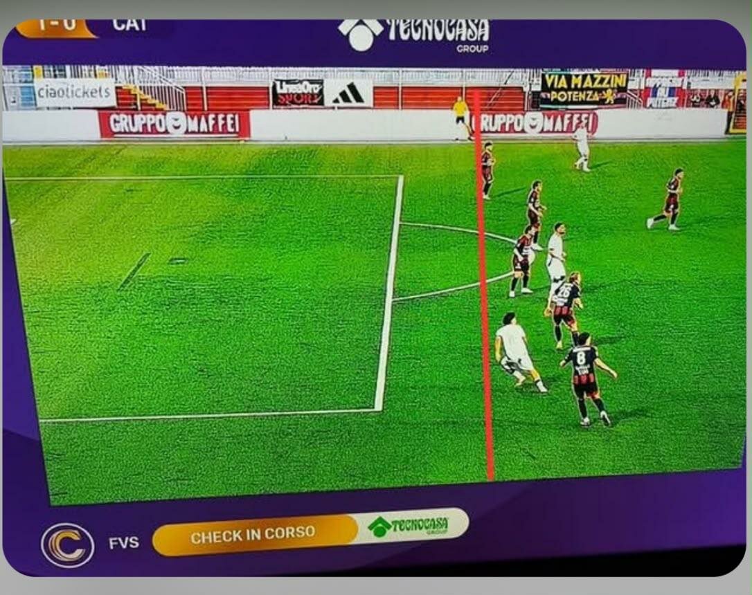 Catania sconfitto a Potenza con lo zampino dell'arbitro