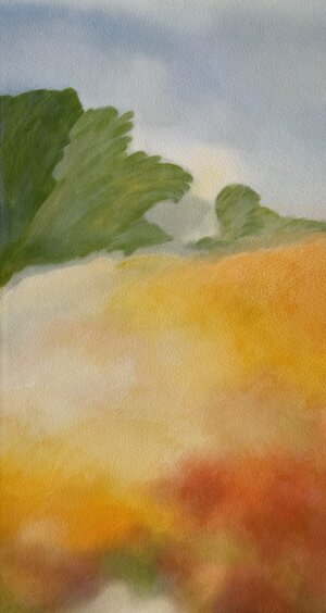 Corale primaverile, 2024 Tecnica mista su carta acquerello Arches, 380x280 mm 