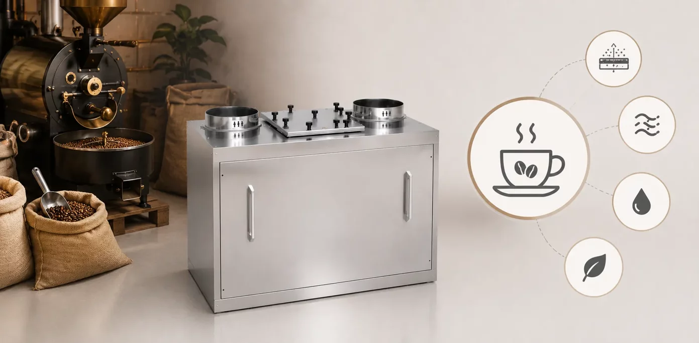alt=abbattitore di fuliggine certificato imq per torrefazione caffè - etc group