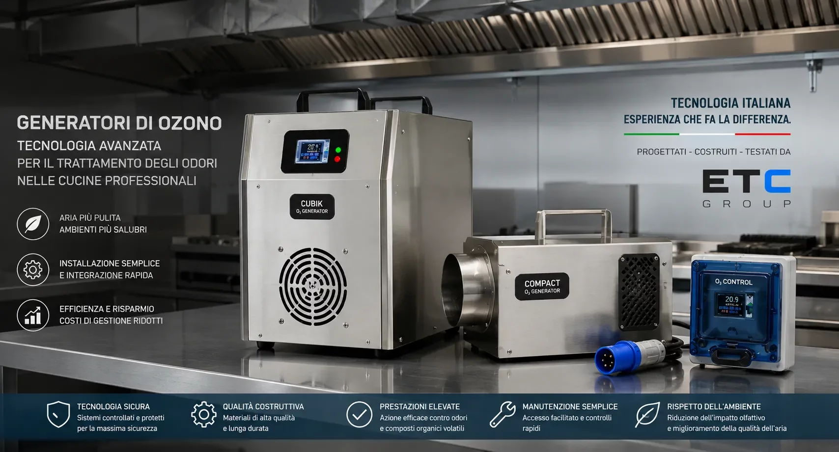 Generatori di ozono per cucine professionali