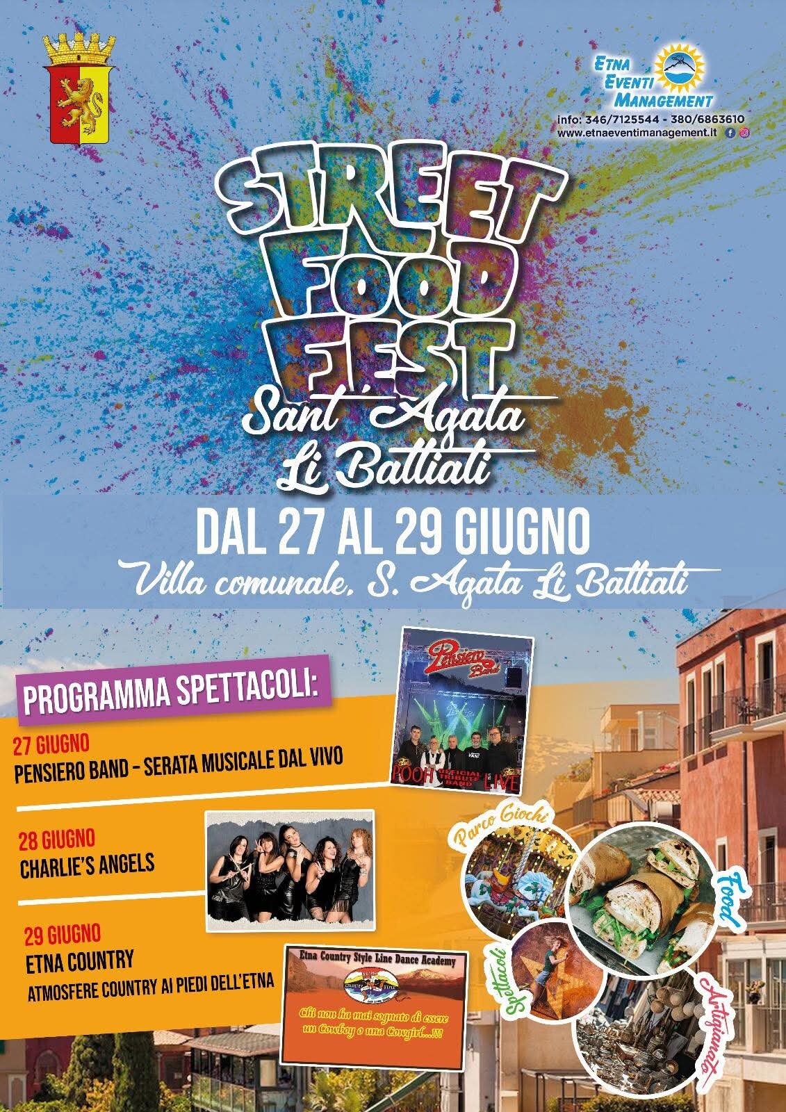 Dal 27 al 29 giugno la Villa comunale di Sant&rsquo;Agata Li Battiati si trasforma nel cuore pulsante del gusto e della musica: arriva lo Street Food Fest