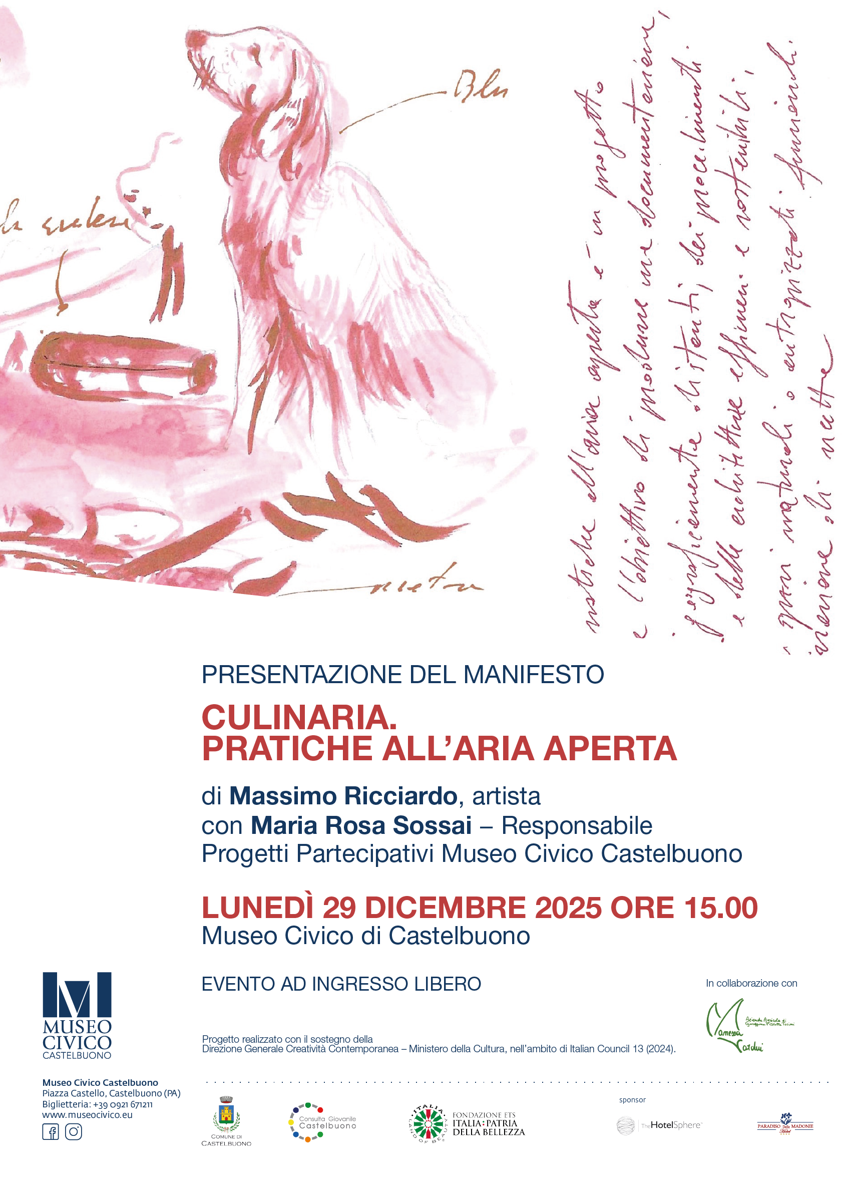 Culinaria, pratiche all&rsquo;aria aperta: a Castelbuono la presentazione del Manifesto di Massimo Ricciardo