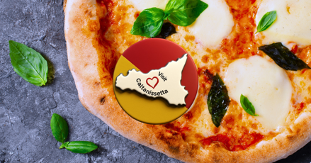 Pizza with the logo of Visit Caltanissetta 