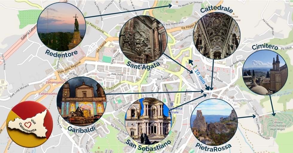 Interactive map of things to see in Caltanissetta Sicily with landmarks Interactive map of things to see in Caltanissetta Sicily with landmarks