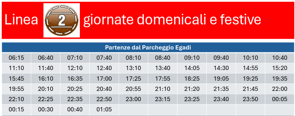 orari Festivi bus navetta ATM Trapani Porto