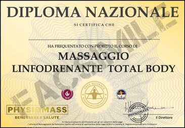 DIPLOMA Corso linfodrenaggio online physiomass