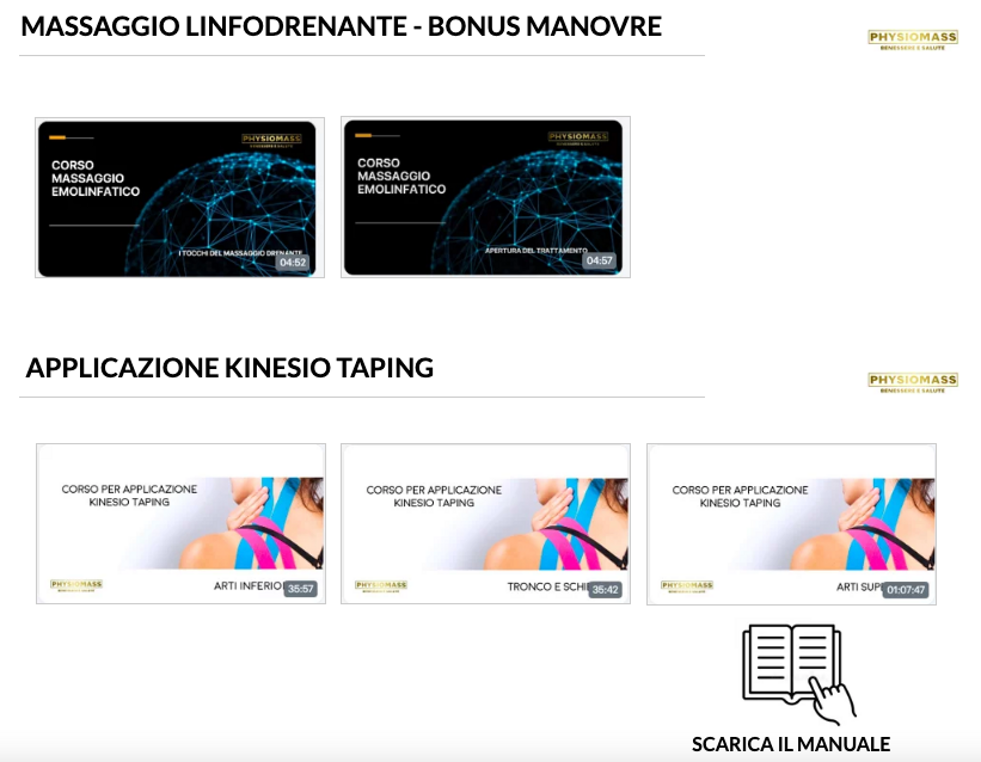 Corso linfodrenaggio online physiomass