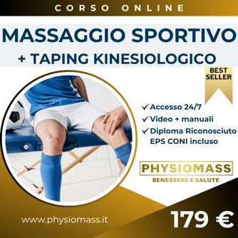 Corso massaggio sportivo con kinesio taping PHYSIOMASS