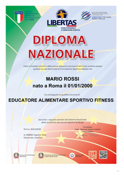 diploma tecnico educatore alimentare