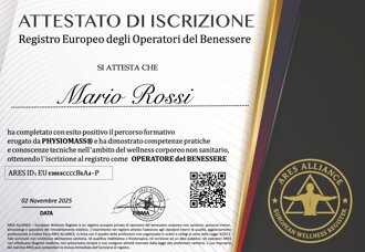 Diploma Iscrizione ARES Albo massaggiatori