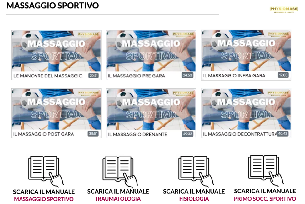 Corso linfodrenaggio online physiomass