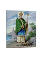 quadro-religioso-san-patrizio-in-ceramica-artigianale-ordinabile-online-per-celebrare-la-diffusione-della-fede-cristiana-e-il-simbolo-del-trifoglio-esempio-di-missione-e-guida-spirituale