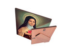 quadro-religioso-santa-teresa-di-lisieux-santa-teresa-di-gesu-bambino-del-volto-santo-in-ceramica-artigianale-disponibile-online-ritratto-con-crocefisso-e-fiori-simbolo-di-amore-e-devozione