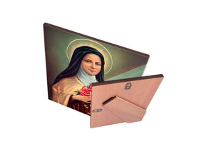 quadro-religioso-santa-teresa-di-lisieux-santa-teresa-di-gesu-bambino-del-volto-santo-in-ceramica-artigianale-disponibile-online-ritratto-con-crocefisso-e-fiori-simbolo-di-amore-e-devozione