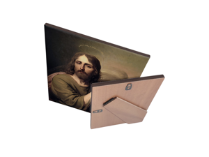 quadro-religioso-san-luca-evangelista-in-ceramica-artigianale-acquistabile-direttamente-sul-nostro-sito-per-celebrare-la-devozione-e-il-dono-della-guarigione-patrono-dei-medici-e-degli-artisti