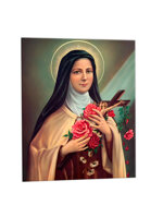quadro-religioso-santa-teresa-di-lisieux-santa-teresa-di-gesu-bambino-del-volto-santo-in-ceramica-artigianale-disponibile-online-ritratto-con-crocefisso-e-fiori-simbolo-di-amore-e-devozione