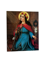 quadro-religioso-santa-filomena-in-ceramica-artigianale-ordinabile-online-per-ricordare-la-sua-fede-incrollabile-e-la-protezione-miracolosa-dei-fedeli-simbolo-di-purezza-e-coraggio