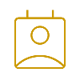 Gold line icon representing an artist profile or personal information