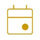 Gold line icon representing dates, schedule or events