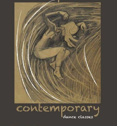 Sketch of a dancer exploring circular movement and body motion