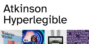 Atkinson Hyperlegible typography sample with visual design examples