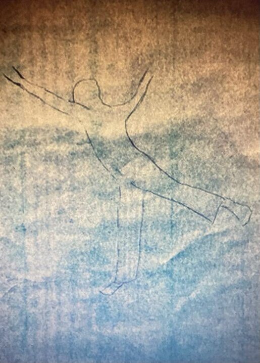 Abstract drawing inspired by movement, body pathways and dance research
