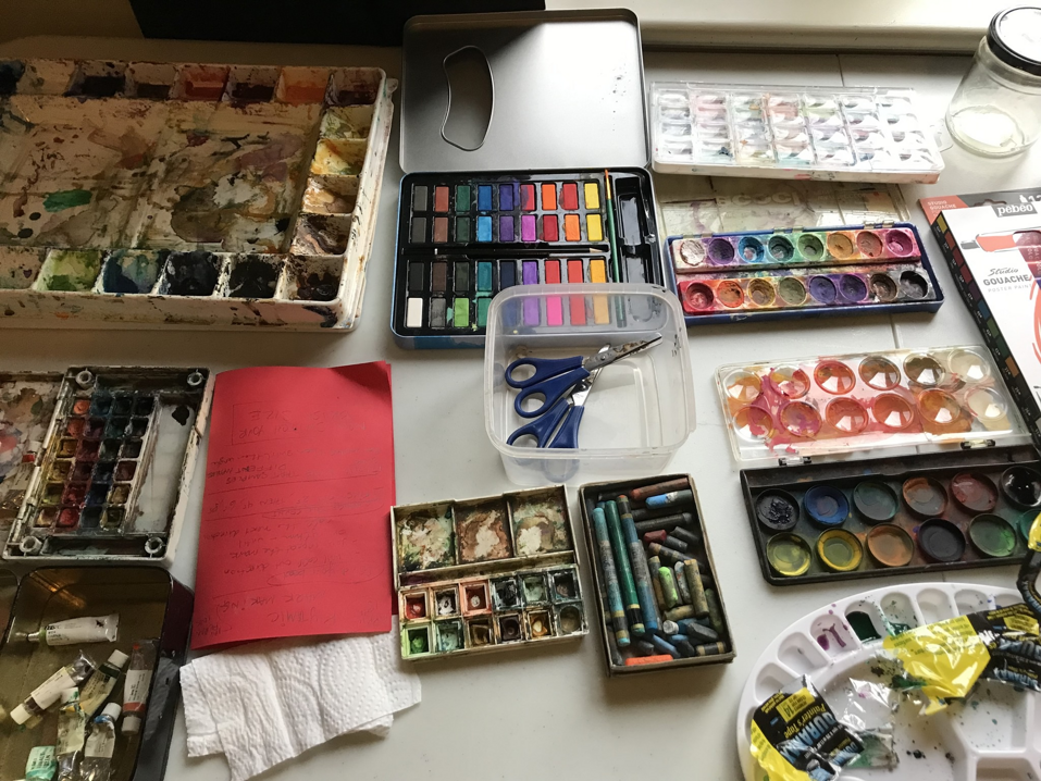 Art supplies used for creative movement and dance research