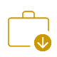Gold line icon representing professional work or project resources