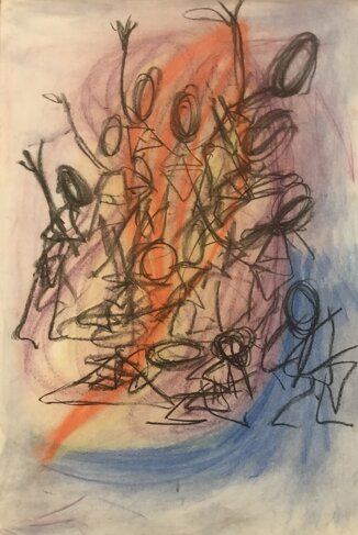 Art supplies used for creative movement and interdisciplinary workshops